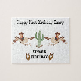 カウボーイ誕生日ロデオパーティー ジグソーパズル