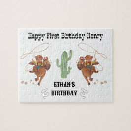 カウボーイ誕生日ロデオパーティー ジグソーパズル