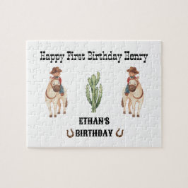 カウボーイ誕生日ロデオパーティー ジグソーパズル