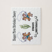 カウボーイ誕生日ロデオパーティー ジグソーパズル (縦)