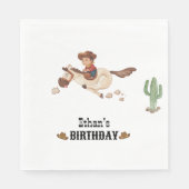 カウボーイ誕生日ロデオパーティー スタンダードランチョンナプキン (正面)