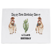 カウボーイ誕生日ロデオパーティー ラージペーパーバッグ (正面)