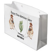 カウボーイ誕生日ロデオパーティー ラージペーパーバッグ (裏面アングル)