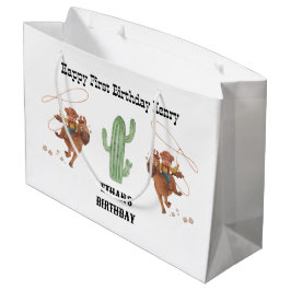 カウボーイ誕生日ロデオパーティー ラージペーパーバッグ