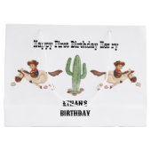 カウボーイ誕生日ロデオパーティー ラージペーパーバッグ (裏面)