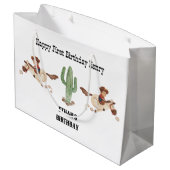 カウボーイ誕生日ロデオパーティー ラージペーパーバッグ (裏面アングル)