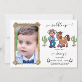 カウボーイ誕生日ロデオパーティー 招待状 (正面)