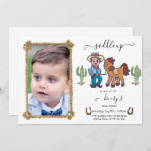 カウボーイ誕生日ロデオパーティー 招待状 (正面/裏面)