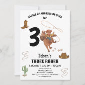 カウボーイ誕生日ロデオパーティー 招待状 (正面)
