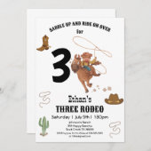 カウボーイ誕生日ロデオパーティー 招待状 (正面/裏面)