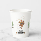 カウボーイ誕生日ロデオパーティー 紙コップ (裏面)