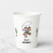 カウボーイ誕生日ロデオパーティー 紙コップ (裏面)