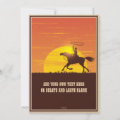 カウボーイ誕生日ロデオポスターパーティー、年齢不問 招待状 (裏面)