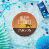 カウボーイ誕生日ロデオ、ワイルドウェスト、ハッピーバースデー ペーパープレート (パーティー)