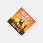 カウボーイ誕生日ロデオ、ワイルドウエスト、ハッピーバースデー スタンダードカクテルナプキン (角)