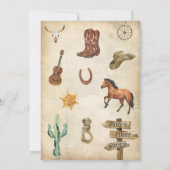 カウボーイ誕生日招待状1stロデオ招待状 招待状 (裏面)