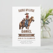 カウボーイ誕生日招待状 招待状 (スタンド正面)