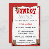 カウボーイ誕生日招待状 招待状 (正面/裏面)