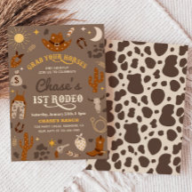 カウボーイ誕生日招待状 |第1回ロデオ招待状
