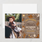 カウボーイ誕生日招待状 |第1回ロデオ招待状 招待状 (正面/裏面)