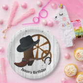 カウボーイ誕生日素朴パーティー ペーパープレート (パーティー)