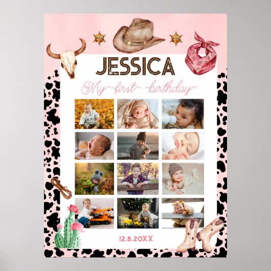 カウボーイ誕生日1stロデオバースデーパーティー ポスター (正面)