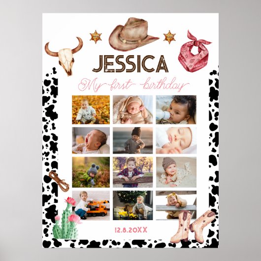 カウボーイ誕生日1stロデオバースデーパーティー ポスター (正面)