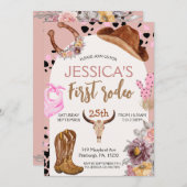 カウボーイ誕生日1stロデオバースデーパーティー 招待状 (正面/裏面)