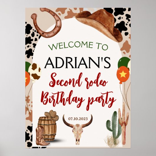 カウボーイ誕生日2ndロデオバースデーパーティー ポスター (正面)