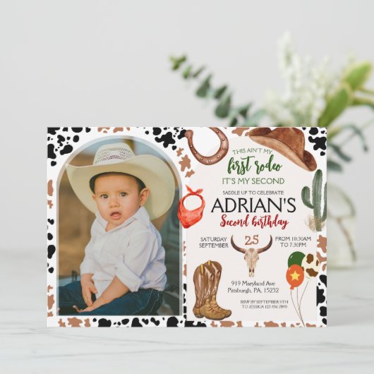 カウボーイ誕生日2ndロデオバースデーパーティー 招待状 (スタンド正面)
