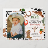 カウボーイ誕生日2ndロデオバースデーパーティー 招待状 (正面/裏面)