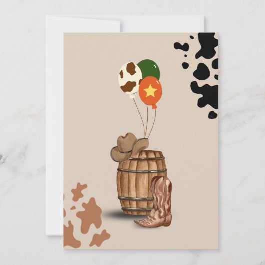 カウボーイ誕生日2ndロデオバースデーパーティー 招待状 (裏面)