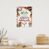 カウボーイ誕生日2ndロデオ誕生日パーティーブームボア ポスター (キッチン)