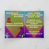 カウボーイ誕生日 カード (内部)