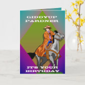 カウボーイ誕生日 カード (黄色い花)