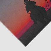 カウボーイ賛美の馬のシルエット 薄葉紙 (詳細)