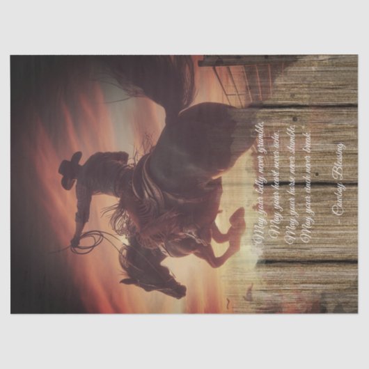 カウボーイ賛美ズウエスタンマンブロンコホース 薄葉紙 (正面)