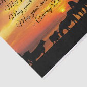 カウボーイ賛美ズホースキャトルの夕焼けシルエット 薄葉紙 (詳細)