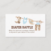 カウボーイ赤ちゃんシャワーおむつラッフルエンクロージャー エンクロージャーカード (正面)