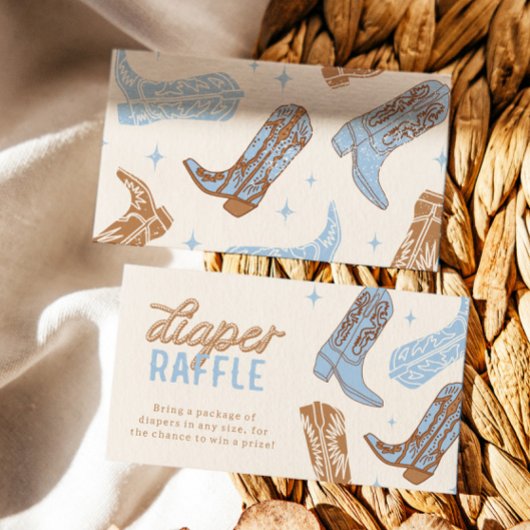 カウボーイ赤ちゃんシャワーおむつラッフルカード エンクロージャーカード