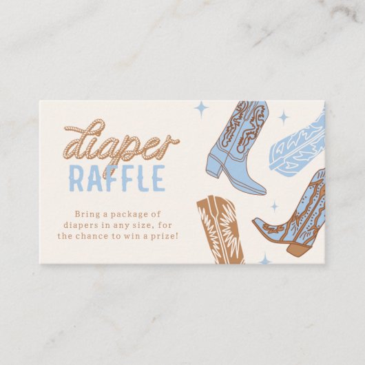 カウボーイ赤ちゃんシャワーおむつラッフルカード エンクロージャーカード (正面)