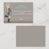 カウボーイ赤ちゃんシャワーおむつラッフルチケット- Blonde エンクロージャーカード (正面/裏面)