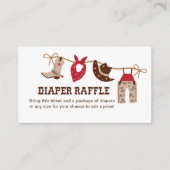 カウボーイ赤ちゃんシャワーおむつラッフル エンクロージャーカード (正面)