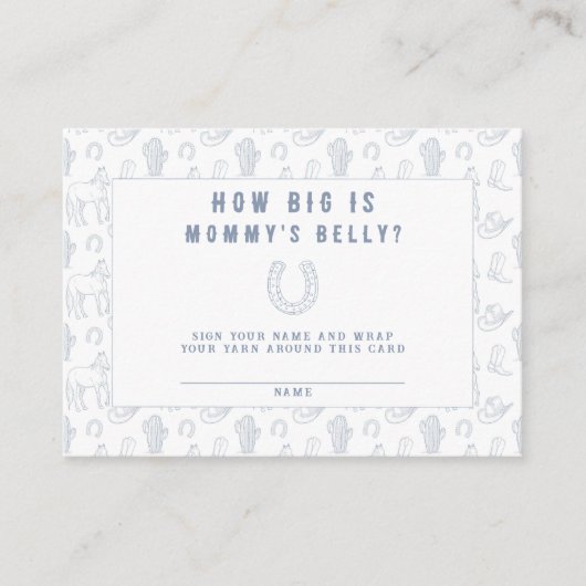 カウボーイ赤ちゃんシャワーお母さんの腹の大きさ エンクロージャーカード (正面)