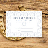 カウボーイ赤ちゃんシャワーお菓子の数を推測 エンクロージャーカード