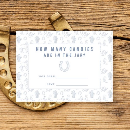 カウボーイ赤ちゃんシャワーお菓子の数を推測 エンクロージャーカード