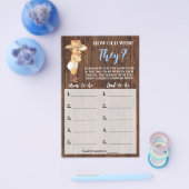 カウボーイ赤ちゃんシャワーのゲームカードは何歳だった チラシ (シングル)