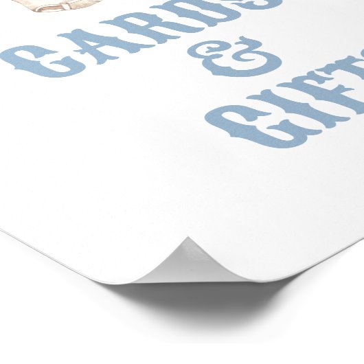 カウボーイ赤ちゃんシャワーカードとギフトサイン ポスター (角)