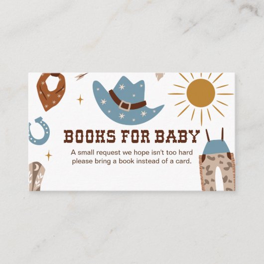 カウボーイ赤ちゃんシャワーベビー エンクロージャーカード (正面)