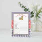 カウボーイ赤ちゃんシャワー単語スクランブルゲーム インビテーションポストカード (スタンド正面)